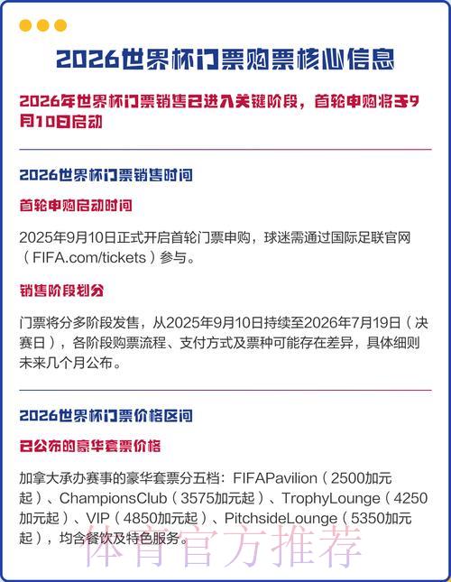 2026世界杯官方正规购票渠道指南 2026世界杯官方正规购票渠道指南