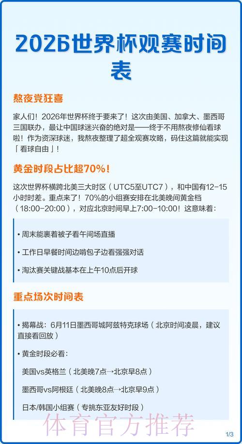 2026年世界杯赛事高清直播完整时间安排表